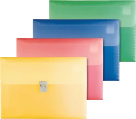 Brunnen FACT!pp Fächermappe, 10 Fächer, A4, farbig sortiert, 4er-Pack