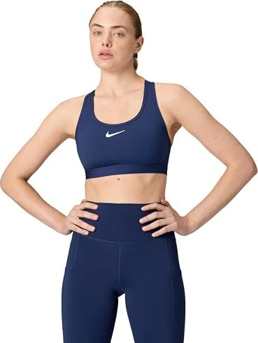 Nike Swoosh Medium Support Sport-BH midnight navy/white (Damen)