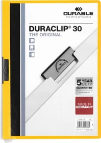 Durable Duraclip 30 Klemmmappe, A4, gelb/transparent