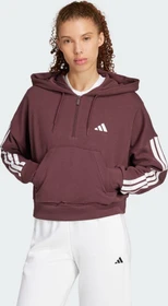 adidas Essentials 3-Streifen French Terry Quarter-Zip Hoodie aurora ruby/white (Damen)