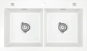 systemceram Mera Twin Einbau Doppelspüle mit Ablauffernbedienung grönland