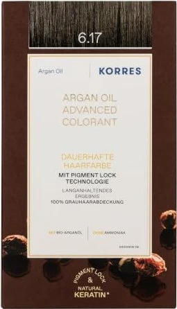 Korres Argan Oil Permanent Hair Colorant Haarfarbe 6.17 dunkelblond beige