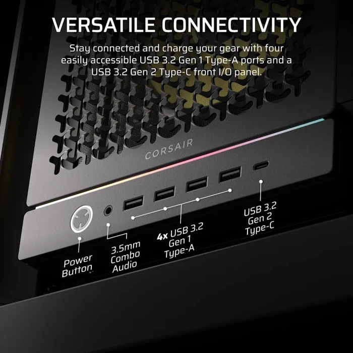 Corsair Frame 5000D RS ARGB, schwarz, Glasfenster