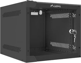 Lanberg WF10 Series 10" Rack Wandschrank 4HE, hängend, Flatpack, Glastür, IP20, RAL 9004, 310mm tief