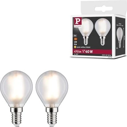 Paulmann Filament LED Tropfen E14 4.5W/827 warmweiß matt, 2 Stück