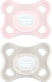 MAM Comfort Schnuller, 2-6M, Silikon, rosa/grün, 2 Stück