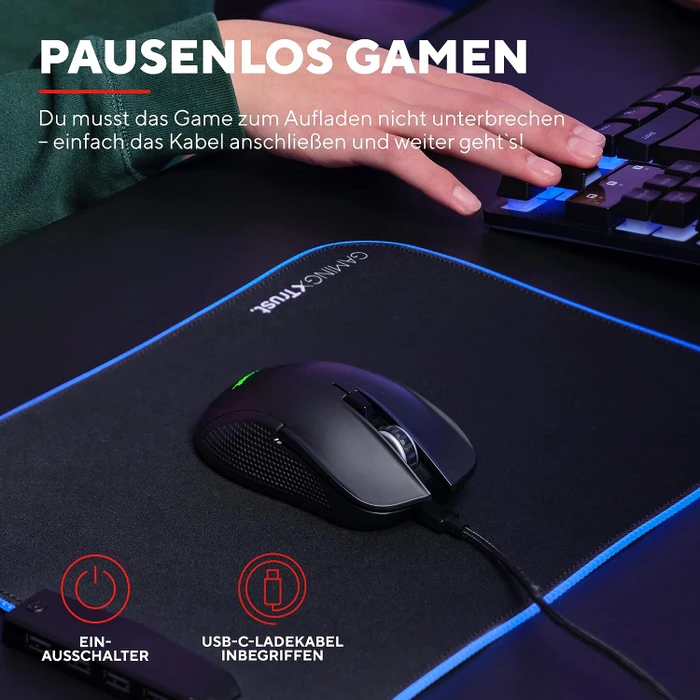Trust Gaming GXT 923 YBAR Wireless Gaming Mouse schwarz, USB