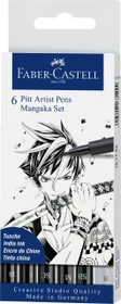 Faber-Castell PITT artist Pen Brush Set Manga Mangaka sortiert, 6-teilig