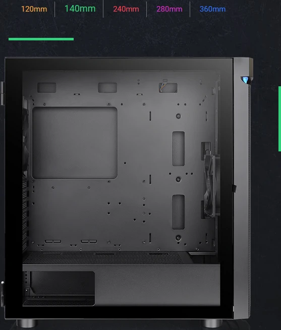 Thermaltake H590 TG ARGB, schwarz, Glasfenster