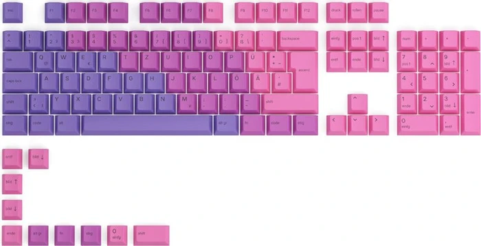 Glorious GPBT Keycaps, Kunststoff (PBT), Nebula, violett/rosa, 115 Tasten (105+10), ISO-DE
