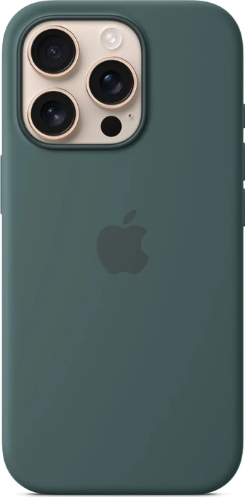 Apple Silikon Case mit MagSafe für iPhone 16 Pro seegrün