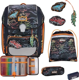 Scout Genius Safety Light Flames Schultaschen-Set, 4-tlg.