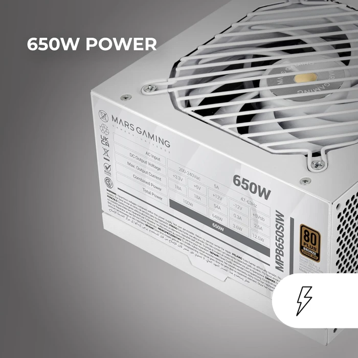 Mars Gaming MPB650SIW weiß 650W, ATX 2.4