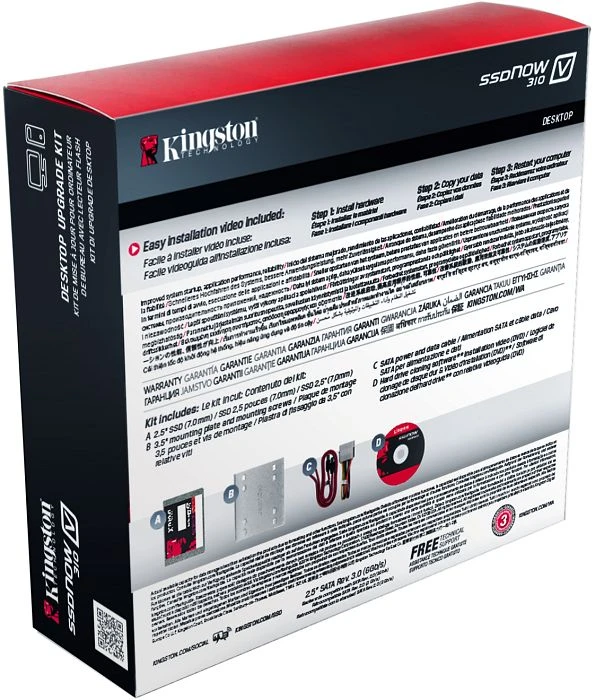 Kingston SSDNow V310 - Desktop Upgrade Kit 960GB, 2.5" / SATA 6Gb/s