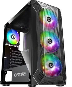 Empire Gaming Ruby, schwarz, Glasfenster (OE-CA-22BK)