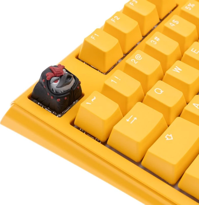 Ducky x Hot Keys Project Ducky League Keycap Dark Edition - Aqua Duck, Kunstharz (Resin), schwarz/rot/grau, 1 Taste