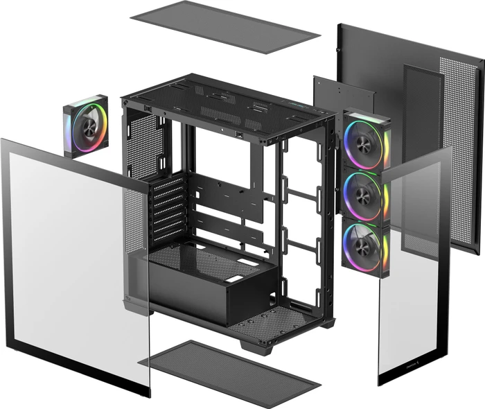 DeepCool CG580 4F V2, schwarz, Glasfenster