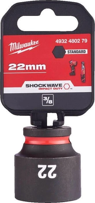 Milwaukee Shockwave Außensechskant Steckschlüssel 3/8", 22x34mm, 1 Stück