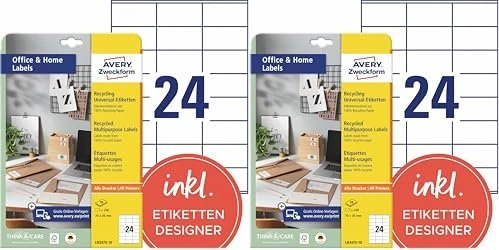 Avery-Zweckform Ordneretiketten, 70x37mm, rot, 10 Blatt (240 Etiketten)