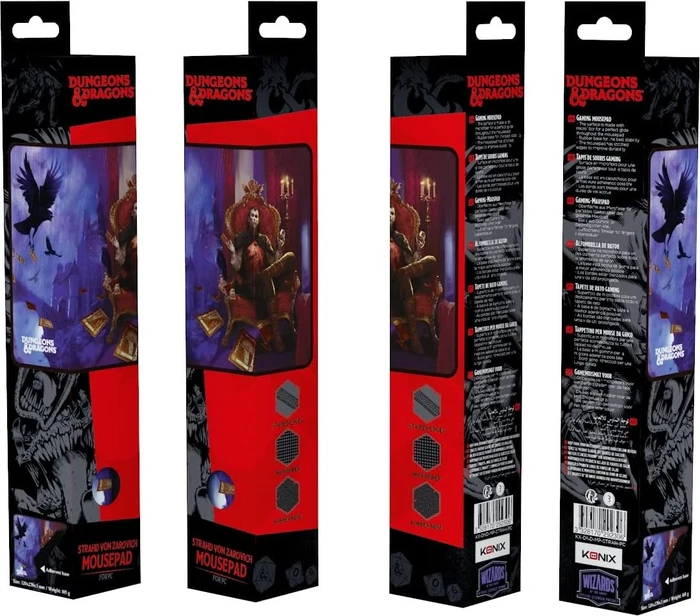 Konix Dungeons & Dragons Curse of Strahd Mouse Pad, 320x270mm, Motiv violett/rot