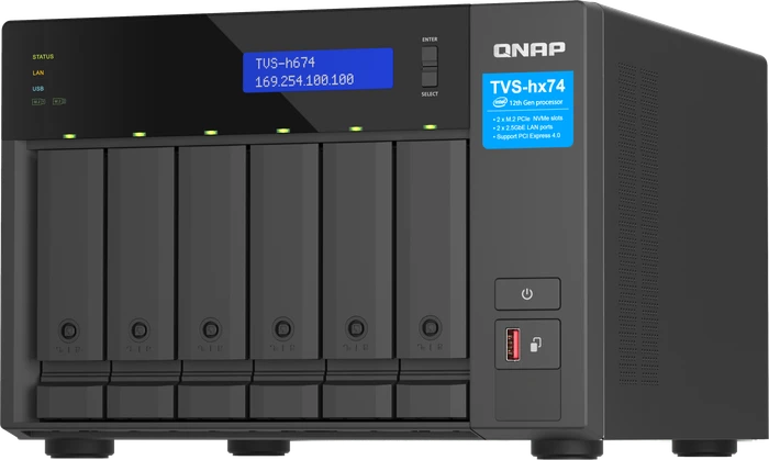 QNAP QuTS hero TVS-h674-i3-16G 16TB, 16GB RAM, 2x RJ-45 2.5GBase-T, 1x USB-C 3.1