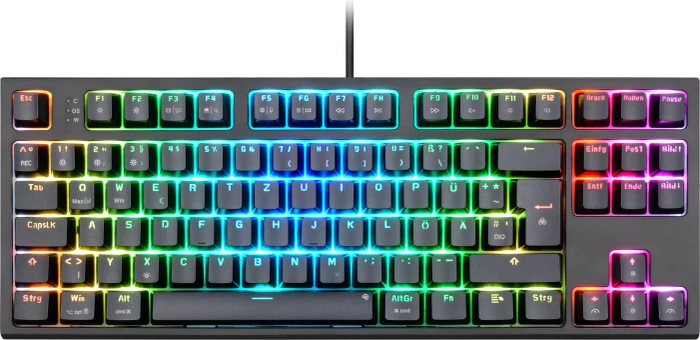 ISY IGK-4100 TKL Gaming Tastatur, schwarz, LEDs RGB, Huano RED, USB, DE