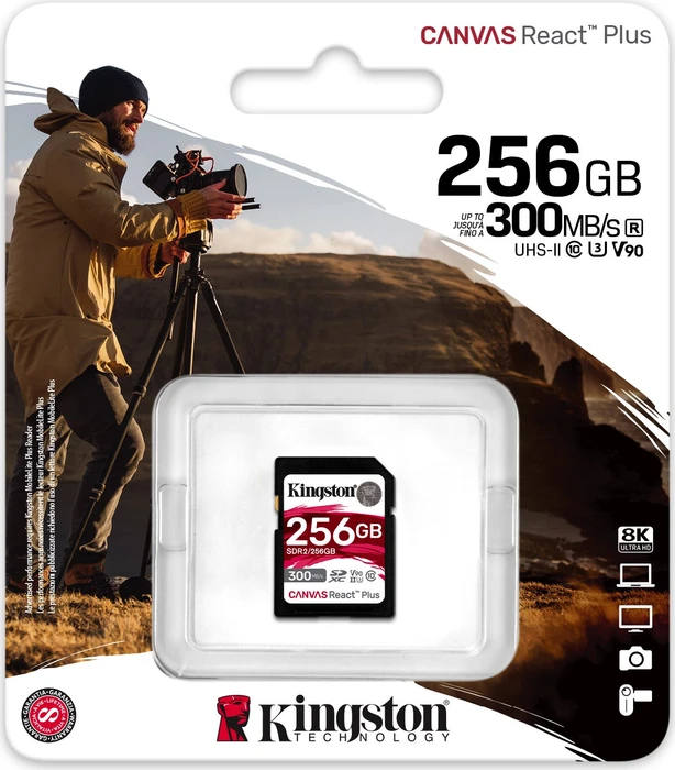 Kingston Canvas React Plus R300/W260 256GB, UHS-II U3, Class 10