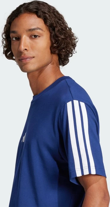 adidas Essentials 3-Streifen Single Jersey T-Shirt kurzarm dark blue/white (Herren)