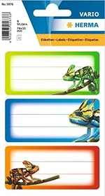 Herma Buchetiketten Gecko, 76x35mm, mehrfarbig, 3 Blatt (9 Etiketten)