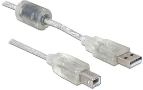 DeLOCK Adapterkabel mit Ferritkern, USB-A 2.0 [Stecker] auf USB-B 2.0 [Stecker], 0.5m (82057)