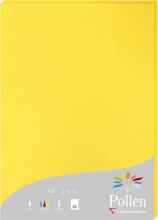 Clairefontaine Pollen Universalpapier gelb, A4, 210g/m², 25 Blatt