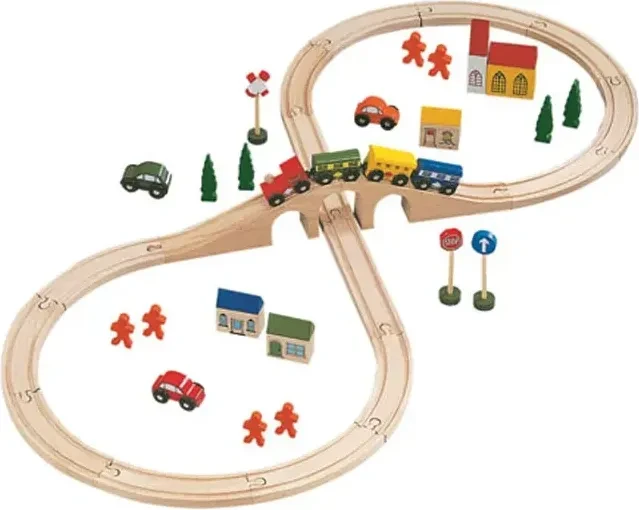 Bino Holzeisenbahn, 46 Teile (82242)