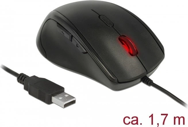 DeLOCK Ergonomic Mouse schwarz, USB
