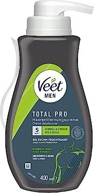 Veet Men Total Pro Dusch-Haarentfernungscreme, 400ml