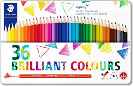 Staedtler ergosoft 157 Buntstift sortiert, Metalletui, 36er-Set