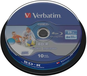 Verbatim BD-R 25GB, 6x, 10er Spindel, wide, inkjet printable