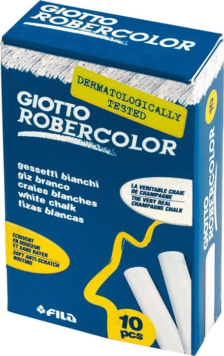 Fila Giotto Robercolor Tafelkreide Rund, weiß, 10er-Pack