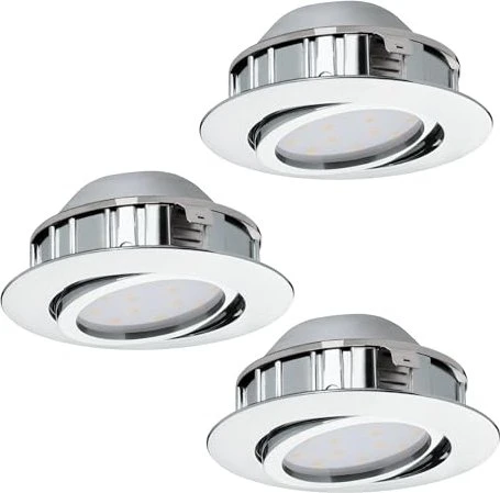 Eglo Pineda rund 8.4cm 6W 3000K Einbauleuchte chrom, 3 Stück