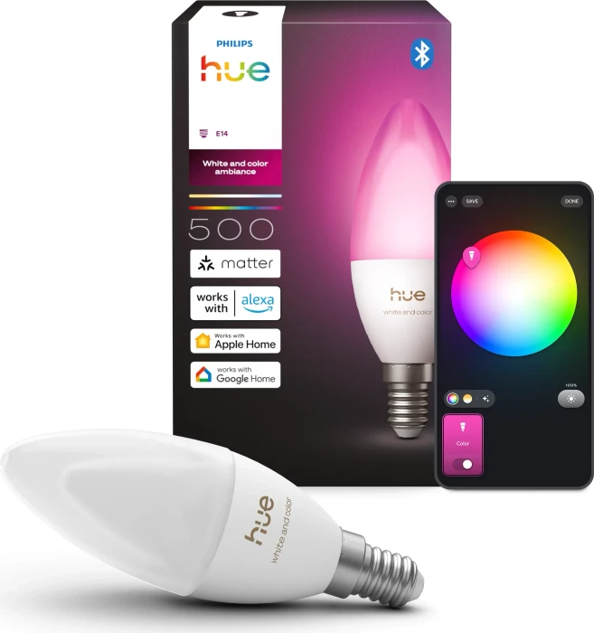 Philips Hue White and Color Ambiance 500 LED-Bulb E14 3.7W