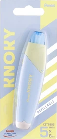 Pentel KNOKY 5mmx0m Korrekturroller hellblau, Blister