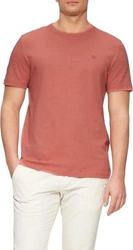s.Oliver Flammgarnstruktur Logo-Print T-Shirt kurzarm himbeere (Herren)