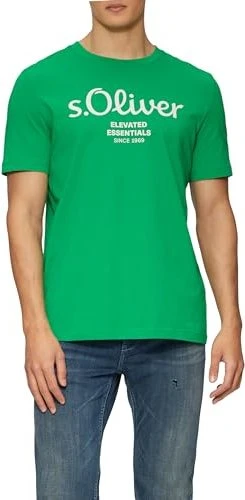 s.Oliver Logo-Print T-Shirt kurzarm grün (Herren)
