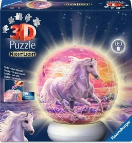 Ravensburger 3D Puzzle-Ball Nachtlicht Pferde am Strand