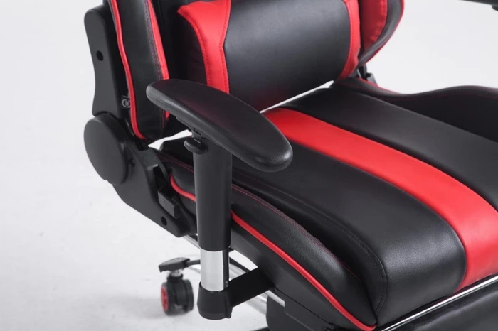 CLP Racing Limit Kunstleder Gamingstuhl mit Fußstütze, schwarz/rot