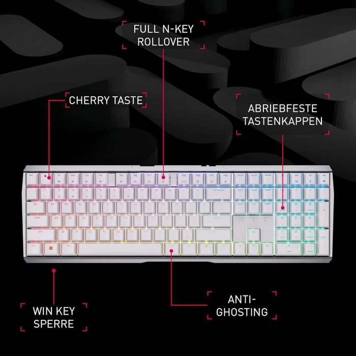 Cherry MX Board 3.0 S Wireless, schwarz, MX2A RGB RED, USB/Bluetooth, DE