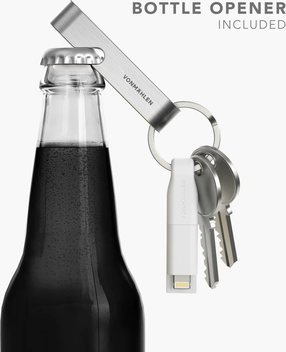 Vonmählen High Six 6in1 USB-C Kabel mit Lightning/USB Micro-B/USB-A Adapter Dongle, weiß/silber