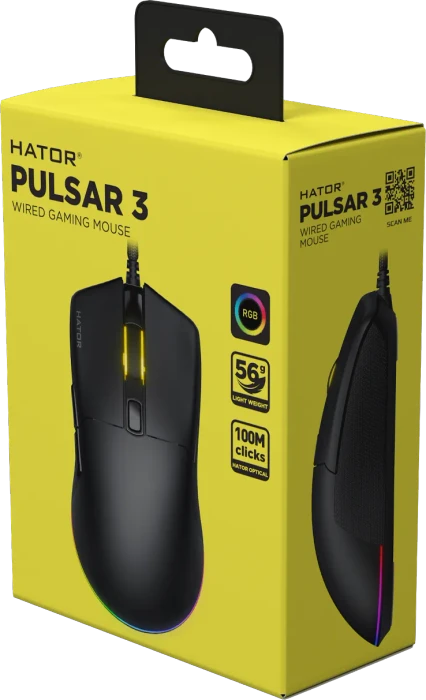 Hator Pulsar 3 Gaming Mouse schwarz, USB