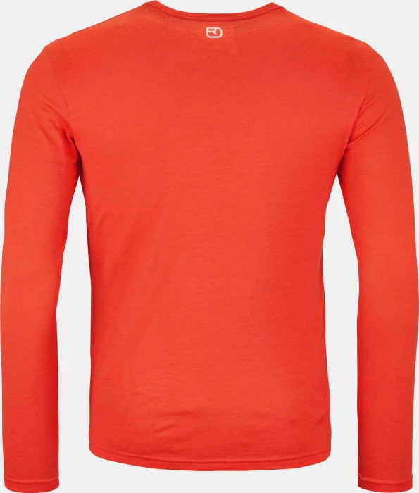 Ortovox 185 Merino Brand Outline Funktionsshirt langarm hot orange (Herren)