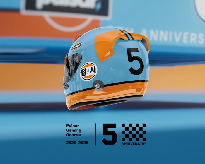 Pulsar Gaming Gears LAB X2F 8K Wireless Fingertip Gaming Maus, 5th Anniversary Edition blau/orange, USB