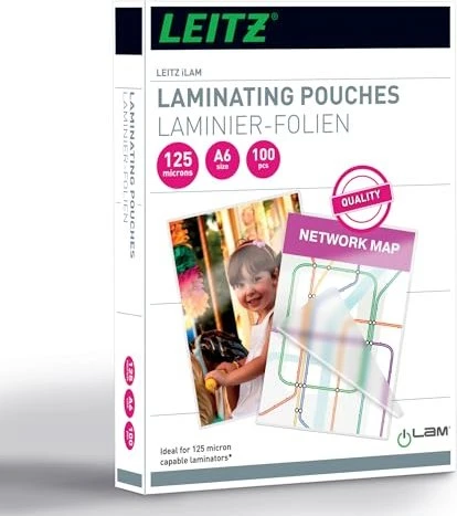 Leitz Laminierfolien, A6, 2x 125µm, glänzend, 100 Stück